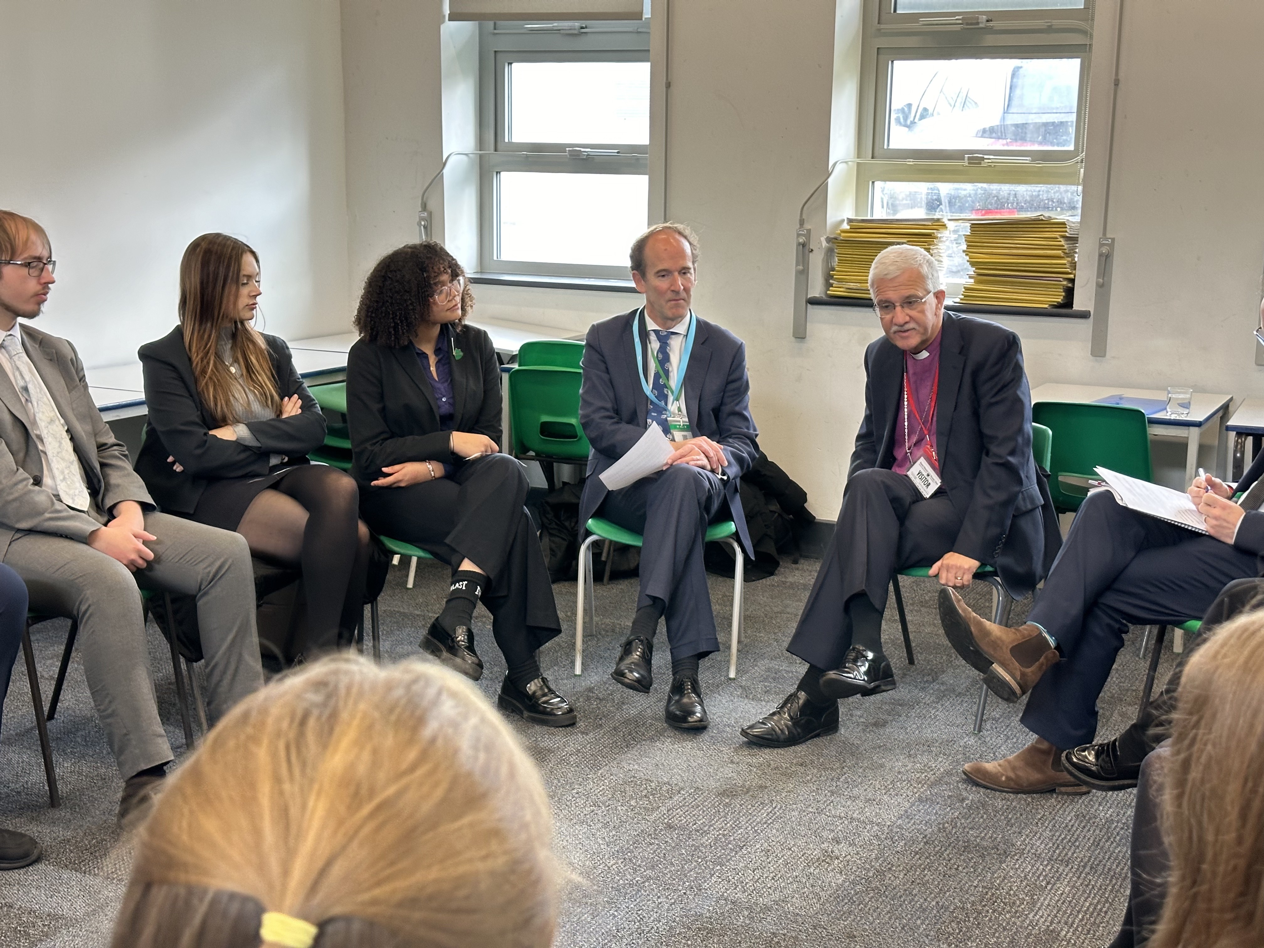 Bishop Jonathan joins a discussion with sixth form RS students