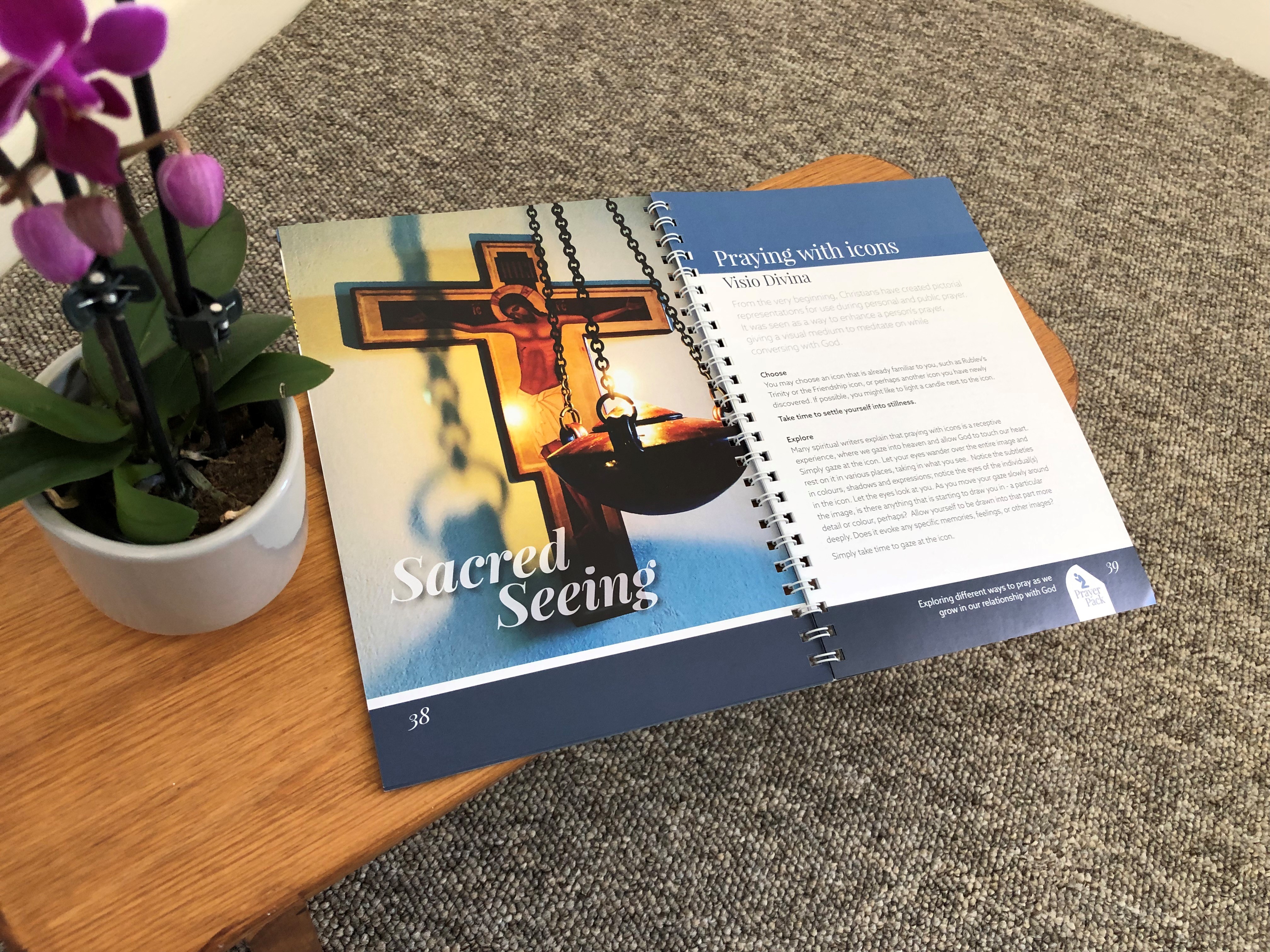 An open oage of the Prayer Pack Book