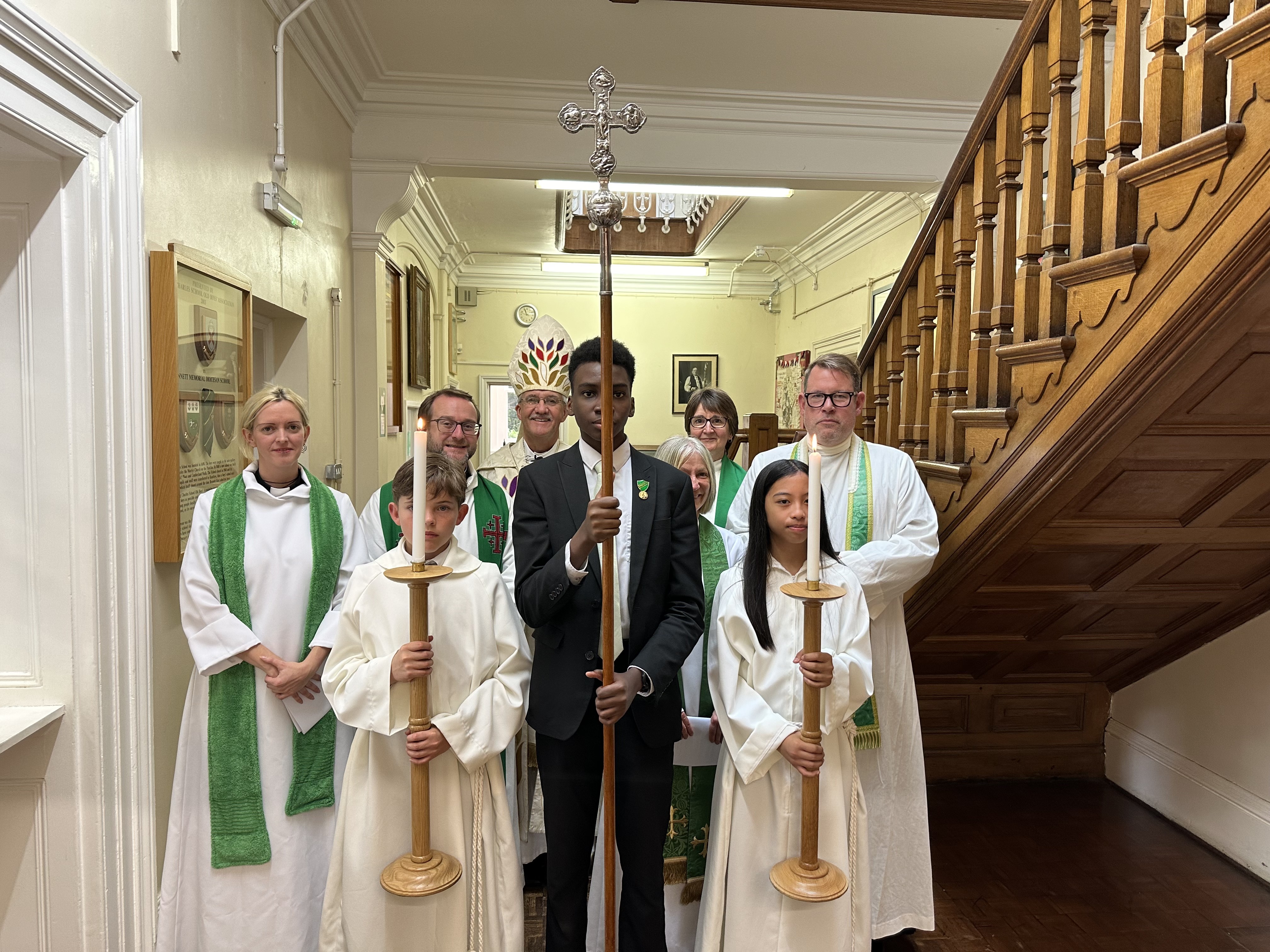 Bennet Memorial students prepare for worship with Bishop Jonathan and other local clergy