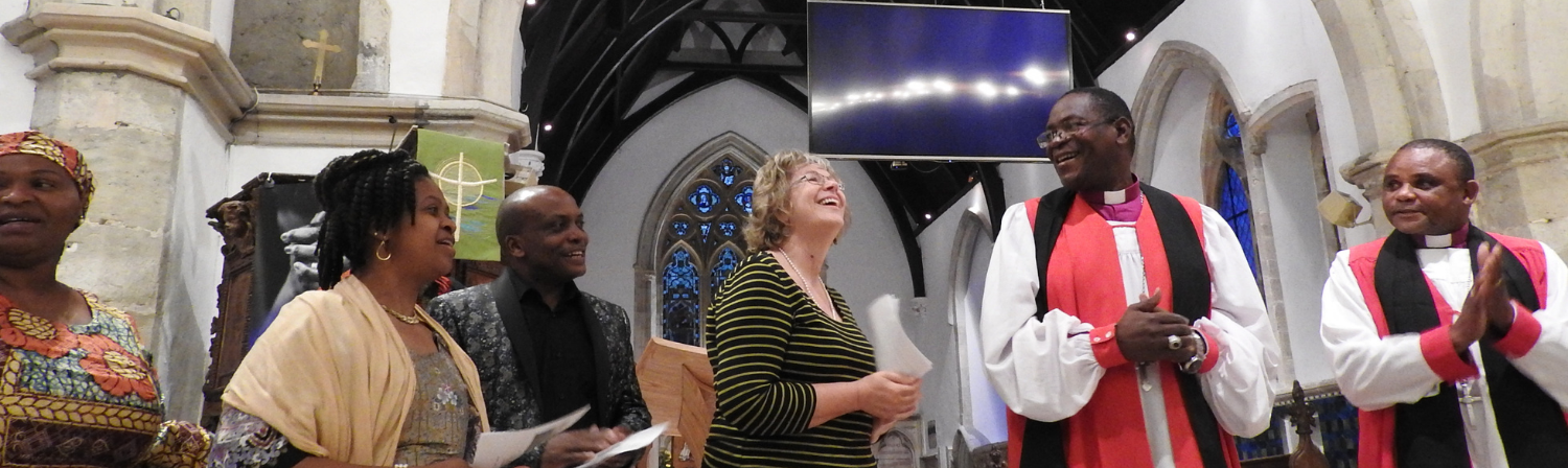 Bishops from our overseas links join with members of the Overseas Links group in a service of celebration for our partnerships in a church in Kent