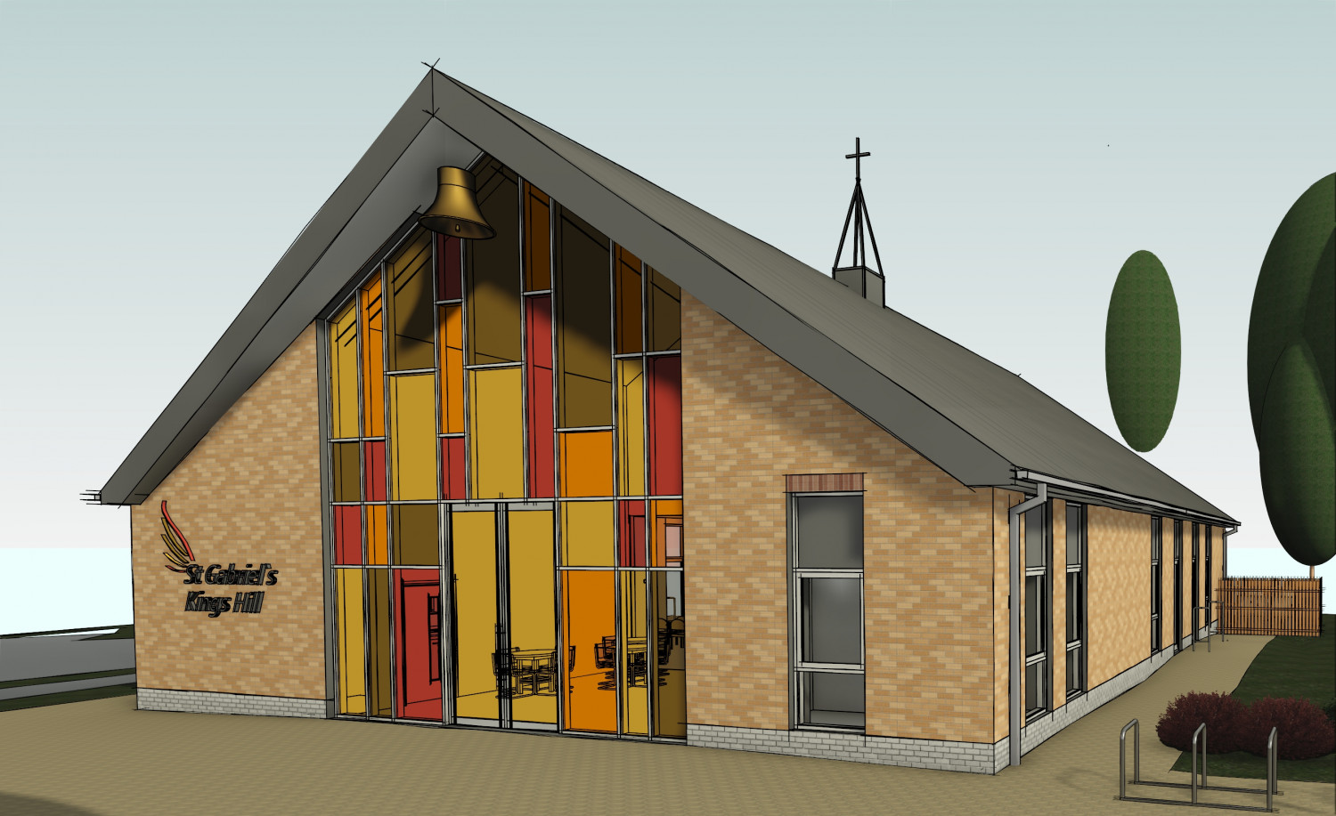 Architect drawing of new church building